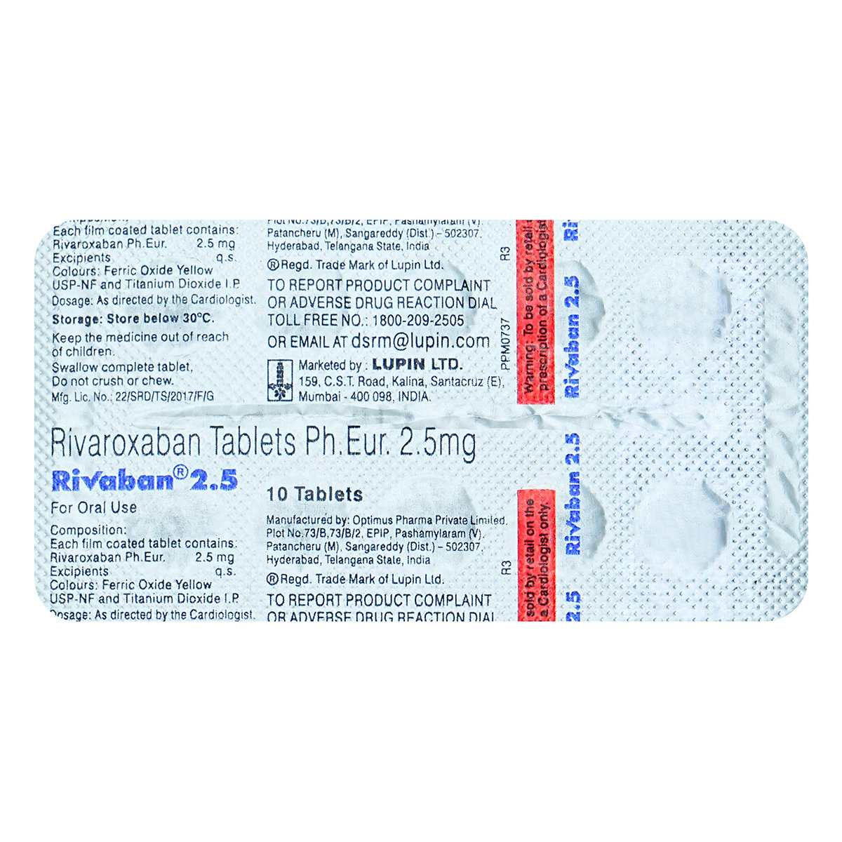 Rivaban 2.5 Tablet 10's, Pack of 10 TabletS Rivaban 2.5 Tablet 10's, Pack of 10 TabletS