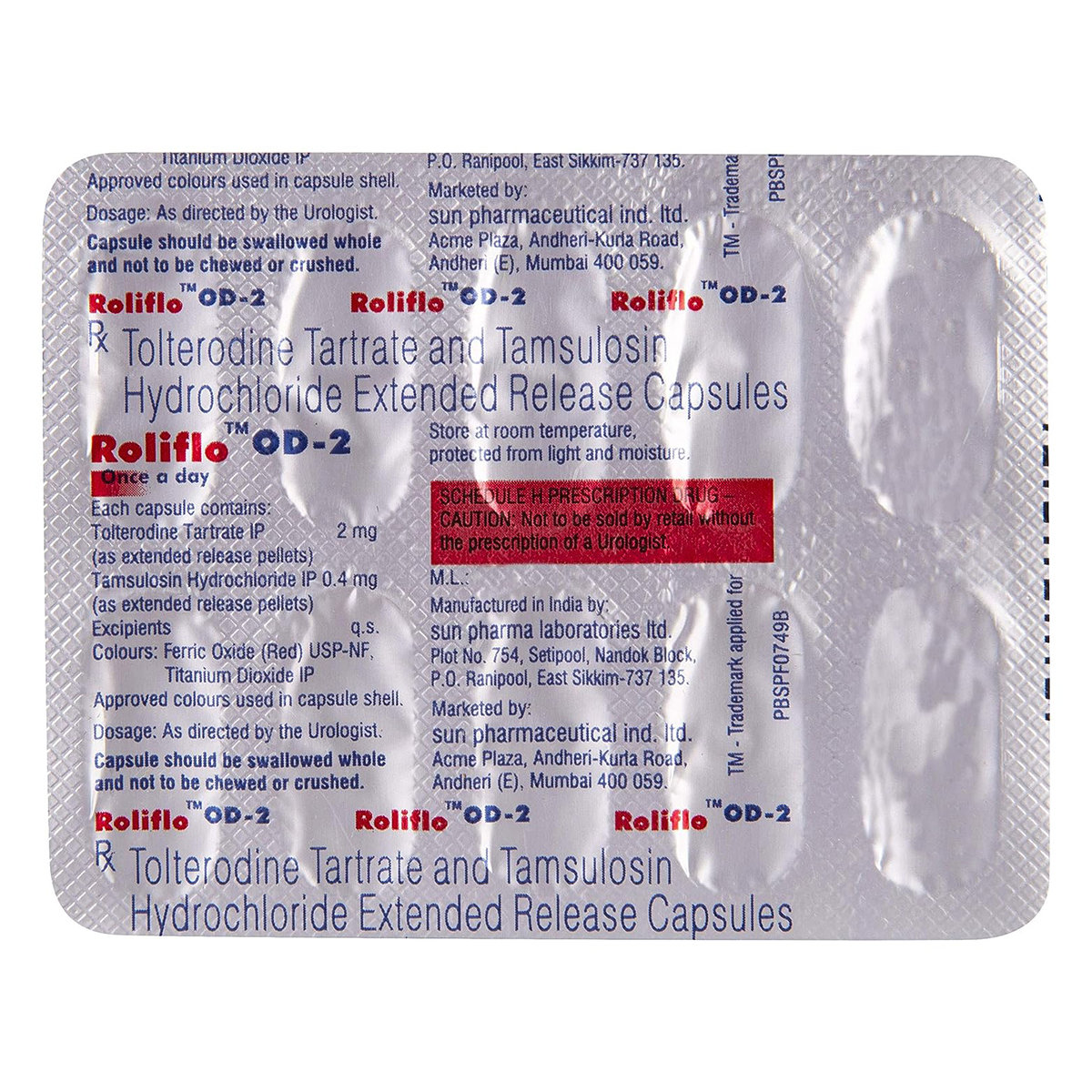 Roliflo OD 2 Capsule 10's, Pack of 10 CAPSULES Roliflo OD 2 Capsule 10's, Pack of 10 CAPSULES