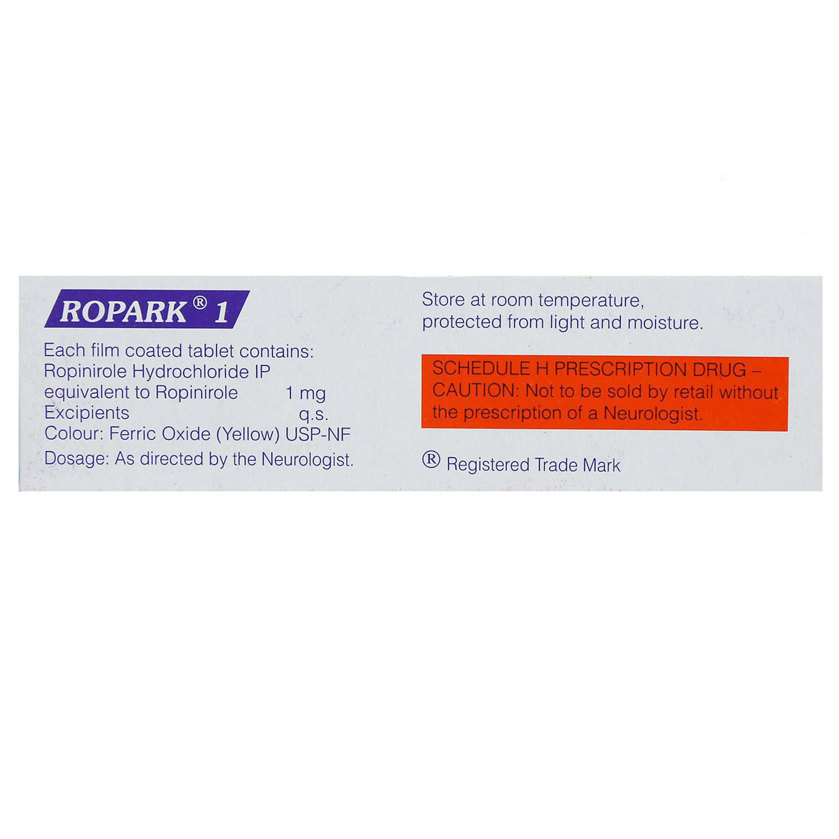 Ropark 1 Tablet 10's, Pack of 10 TABLETS Ropark 1 Tablet 10's, Pack of 10 TABLETS