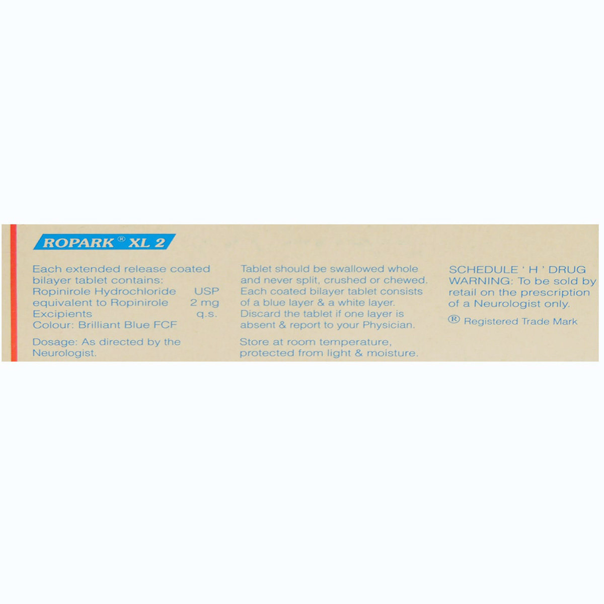 Ropark XL 2 Tablet 10's, Pack of 10 TABLETS Ropark XL 2 Tablet 10's, Pack of 10 TABLETS