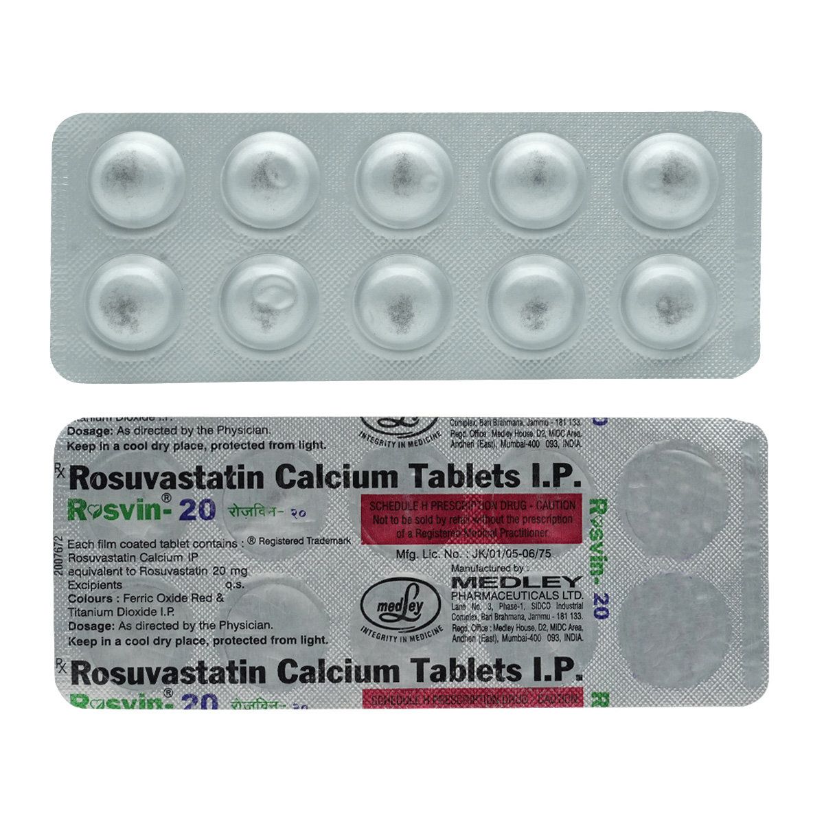 Rosvin 20 Tablet 10's, Pack of 10 TABLETS Rosvin 20 Tablet 10's, Pack of 10 TABLETS