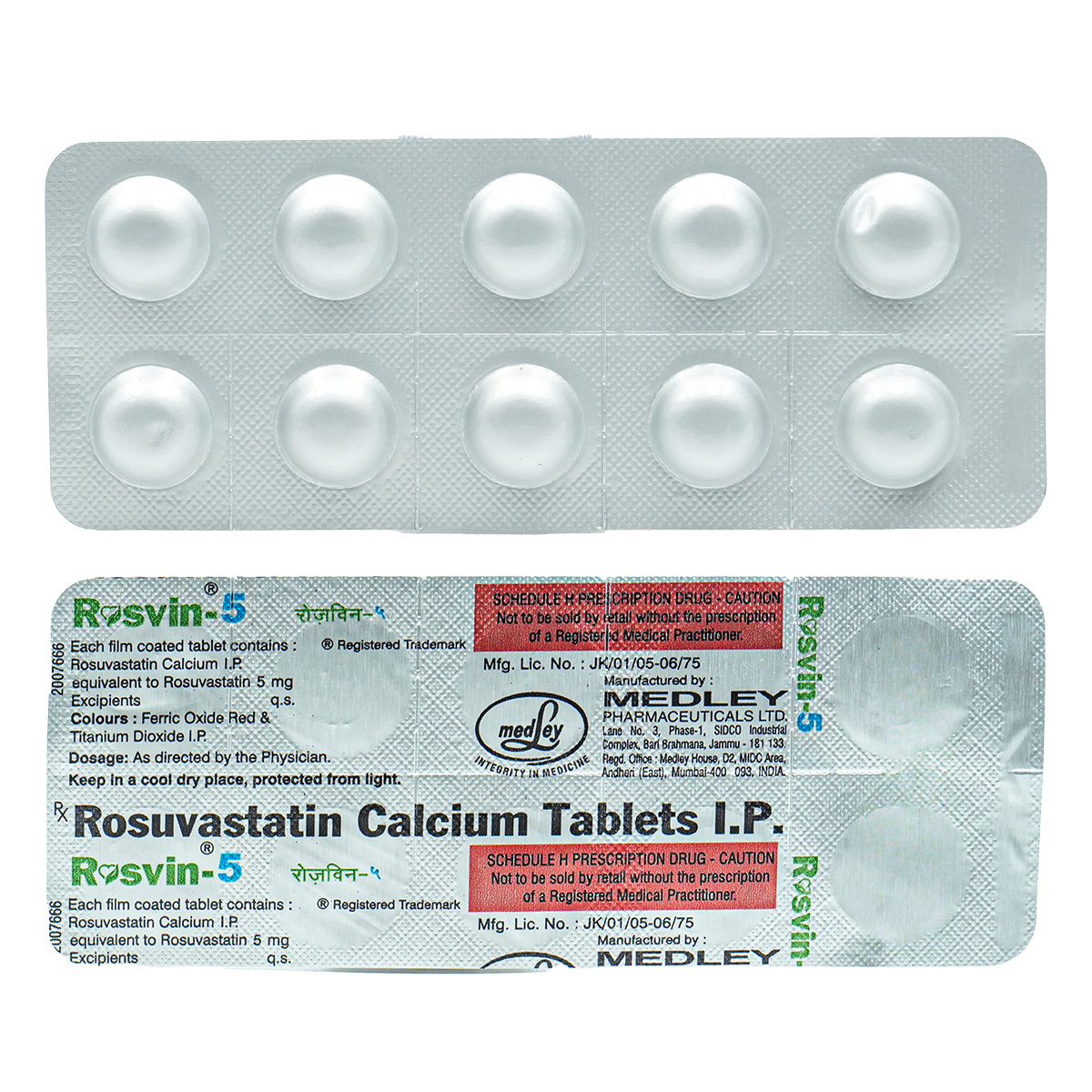 ROSVIN 5MG TABLET, Pack of 10 TABLETS ROSVIN 5MG TABLET, Pack of 10 TABLETS