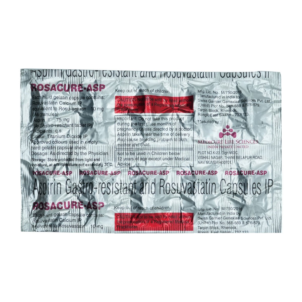 Rosacure-Asp Capsule 10's, Pack of 10 Rosacure-Asp Capsule 10's, Pack of 10