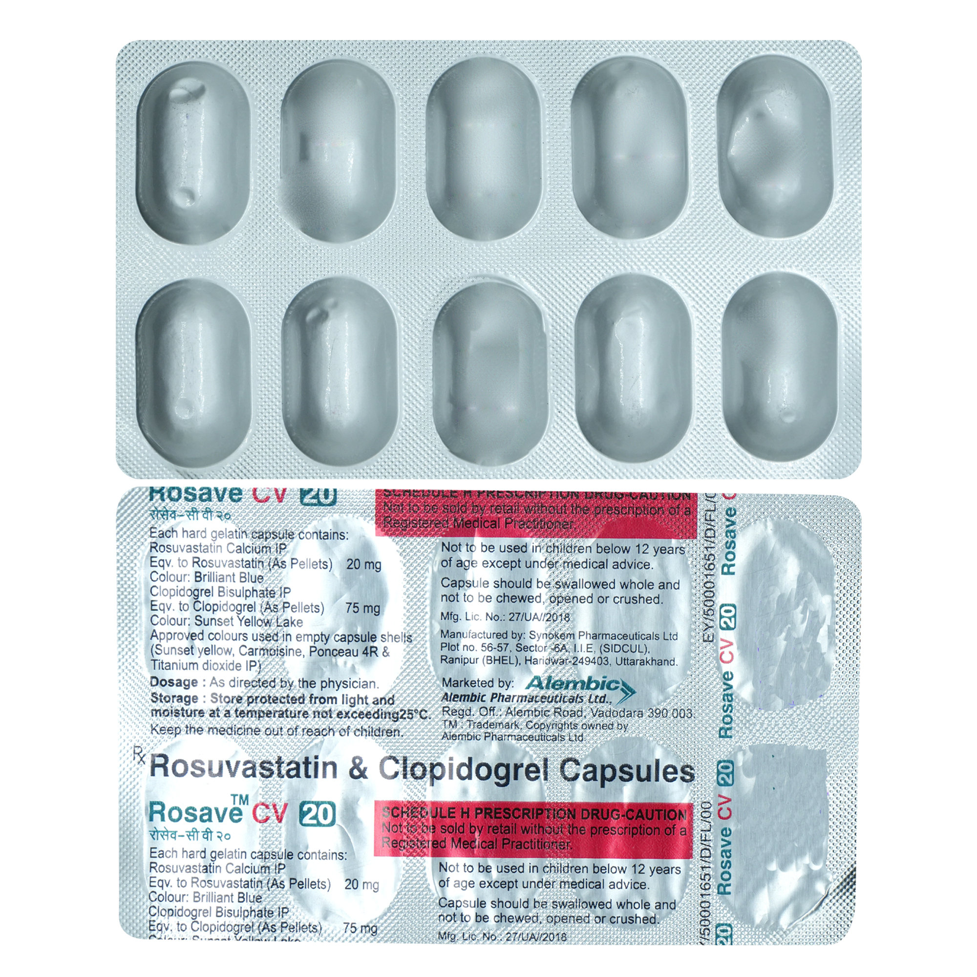 Rosave CV 20 Capsule 10's, Pack of 10 Rosave CV 20 Capsule 10's, Pack of 10