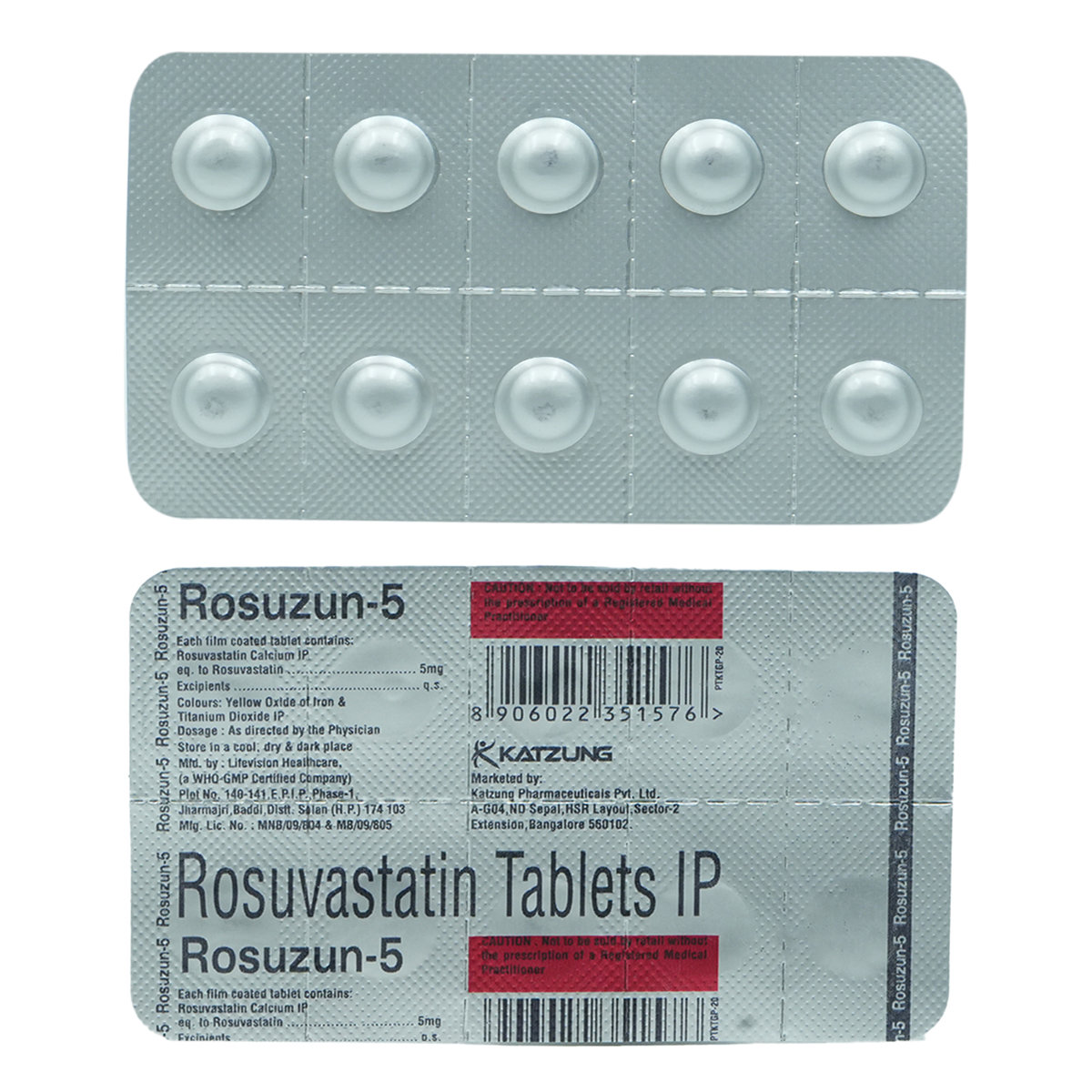 Rosuzun-5 Tablet 10's, Pack of 10 TabletS Rosuzun-5 Tablet 10's, Pack of 10 TabletS