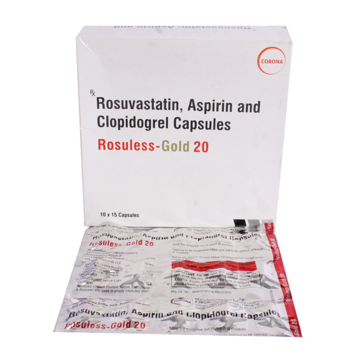 Rosuless-Gold 20 Capsule 15's, Pack of 15 CAPSULES Rosuless-Gold 20 Capsule 15's, Pack of 15 CAPSULES