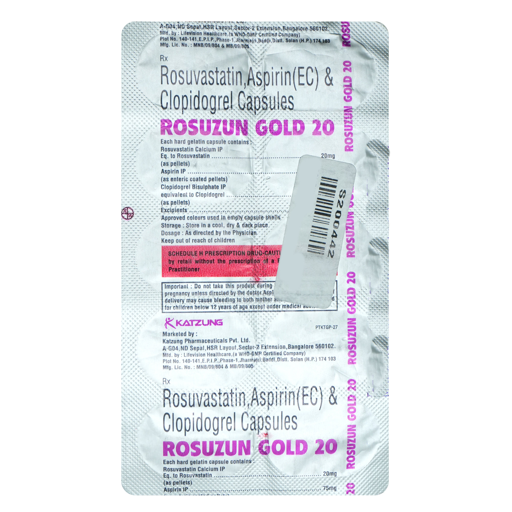 Rosuzun Gold 20 Capsule 10's, Pack of 10 CapsuleS Rosuzun Gold 20 Capsule 10's, Pack of 10 CapsuleS