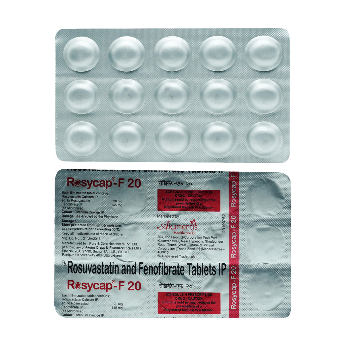 Rosycap-F 20 mg Tablet 15's, Pack of 15 Rosycap-F 20 mg Tablet 15's, Pack of 15