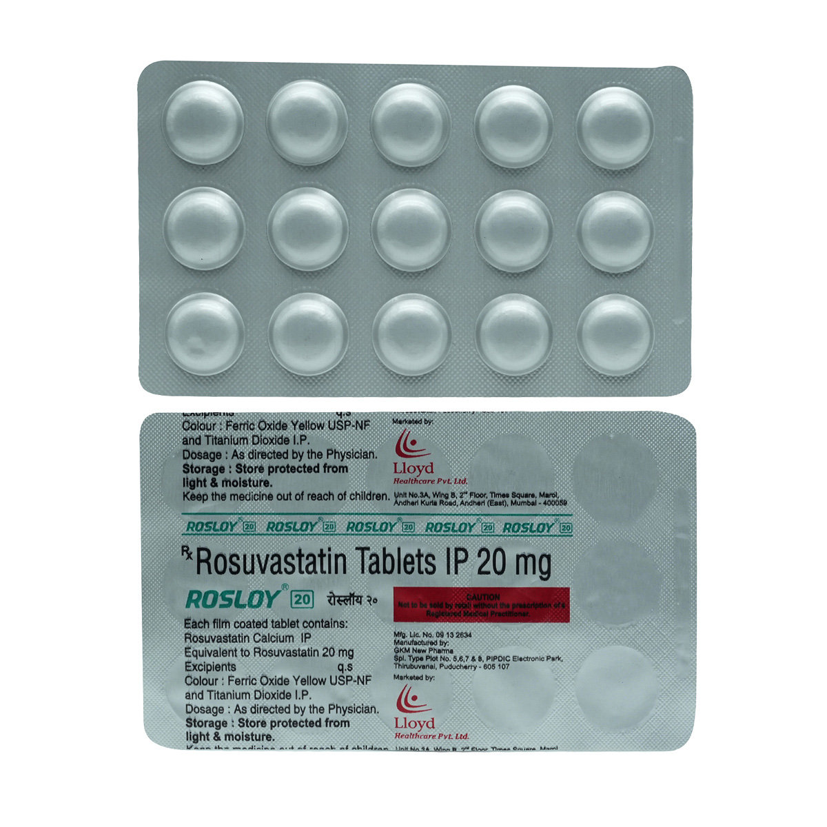 Rosloy 20 mg Tablet 15's, Pack of 15 TABLETS Rosloy 20 mg Tablet 15's, Pack of 15 TABLETS