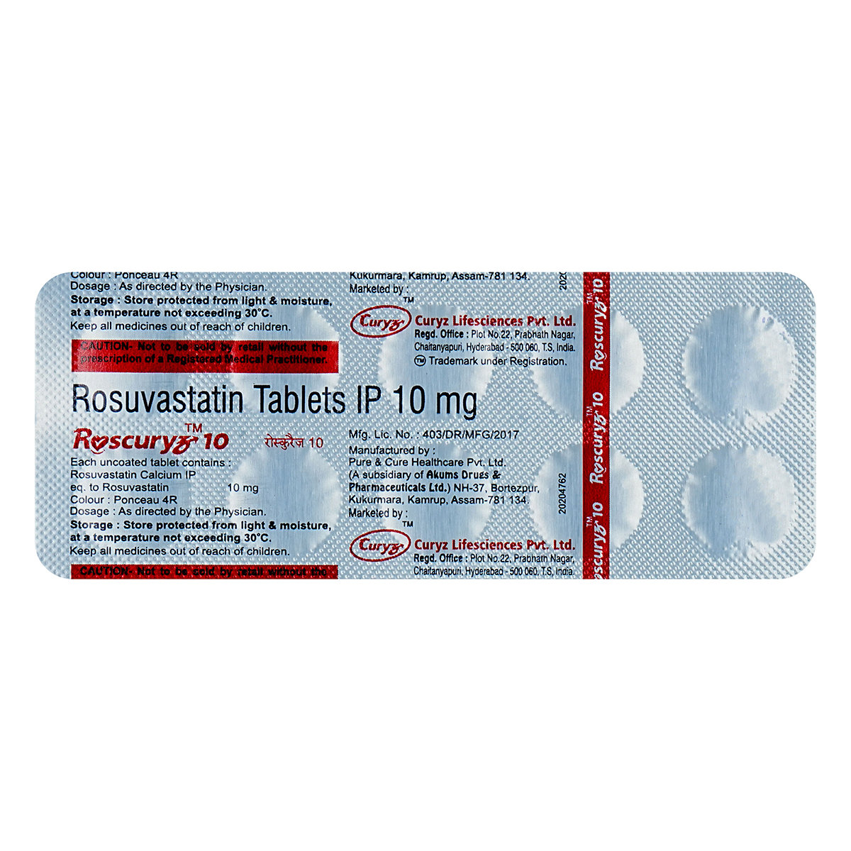 Roscuryz 10 Tablet 10's, Pack of 10 TabletS Roscuryz 10 Tablet 10's, Pack of 10 TabletS