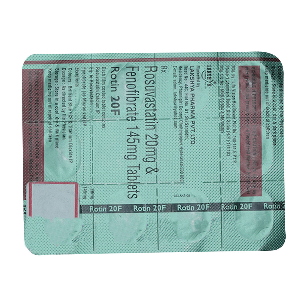 Rotin 20 F Tablet 10's, Pack of 10 TABLETS Rotin 20 F Tablet 10's, Pack of 10 TABLETS