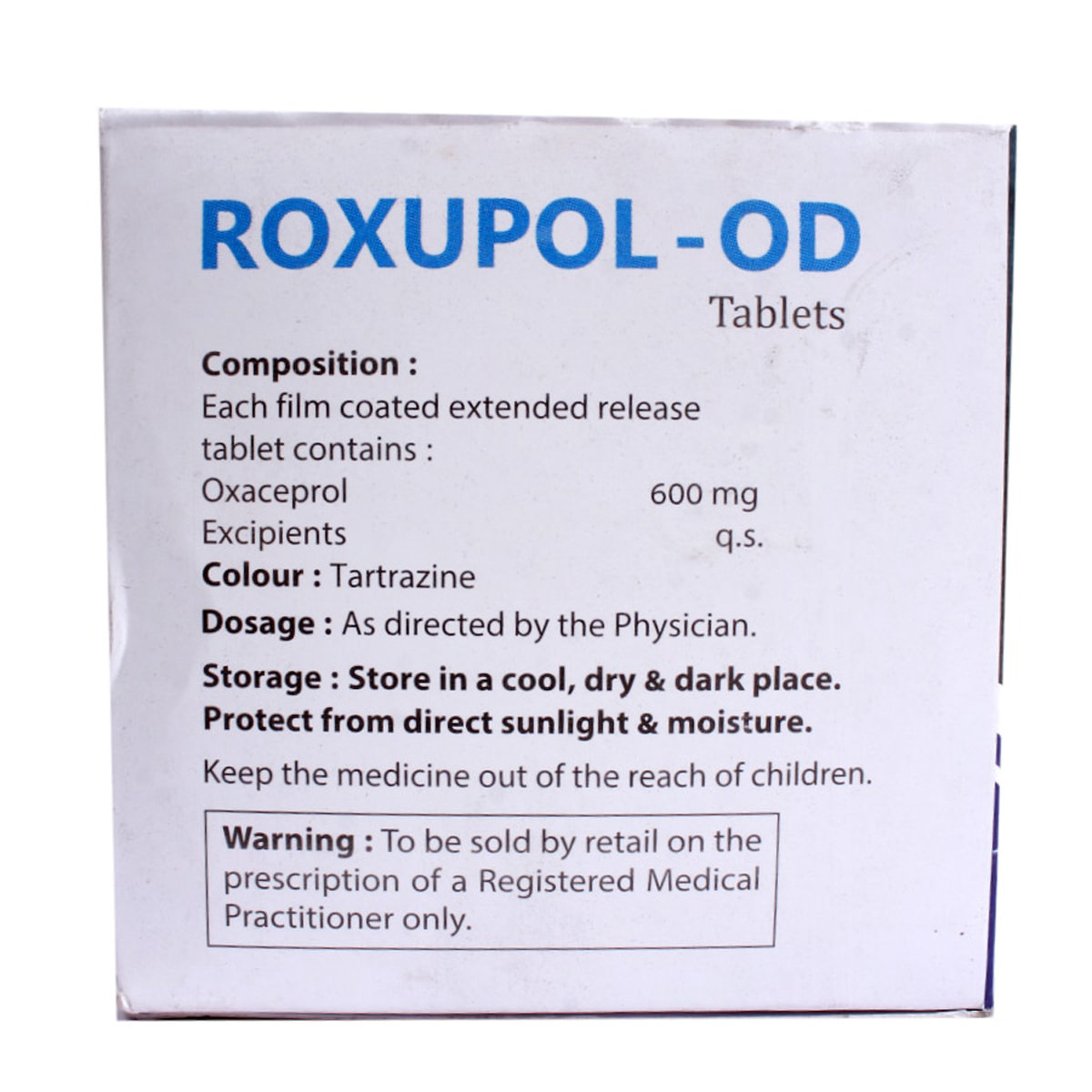 Roxupol-OD 600 Tablet 10's, Pack of 10 TabletS Roxupol-OD 600 Tablet 10's, Pack of 10 TabletS