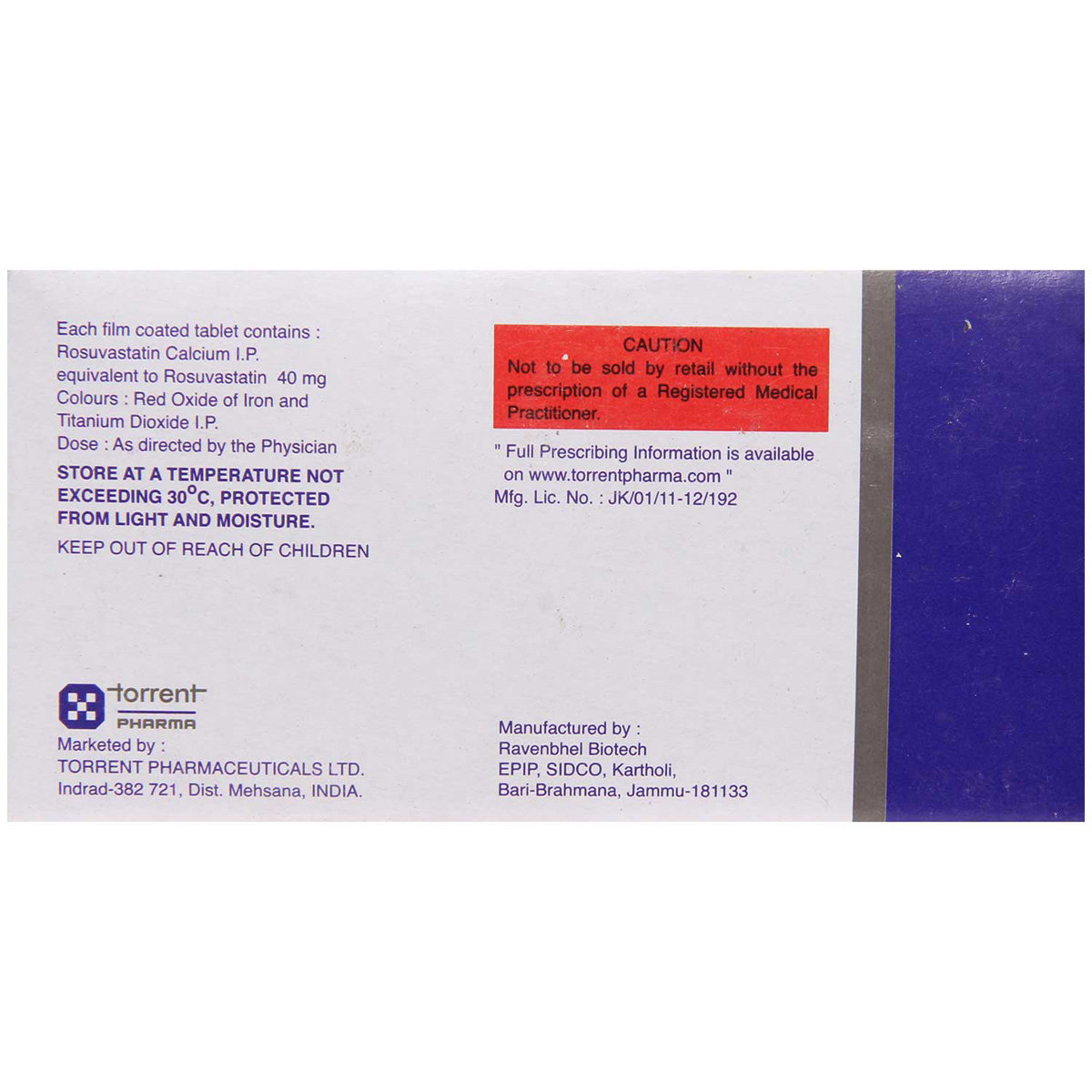 Rozucor 40 Tablet 10's, Pack of 10 TABLETS Rozucor 40 Tablet 10's, Pack of 10 TABLETS