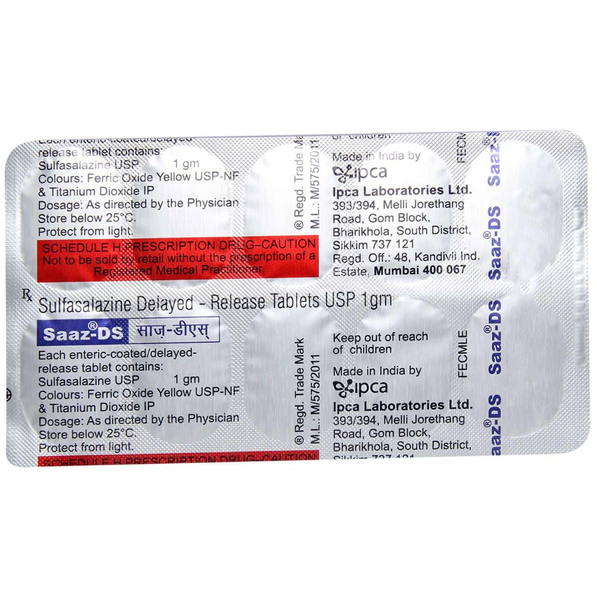 Saaz-DS Tablet 10's, Pack of 10 TABLETS Saaz-DS Tablet 10's, Pack of 10 TABLETS