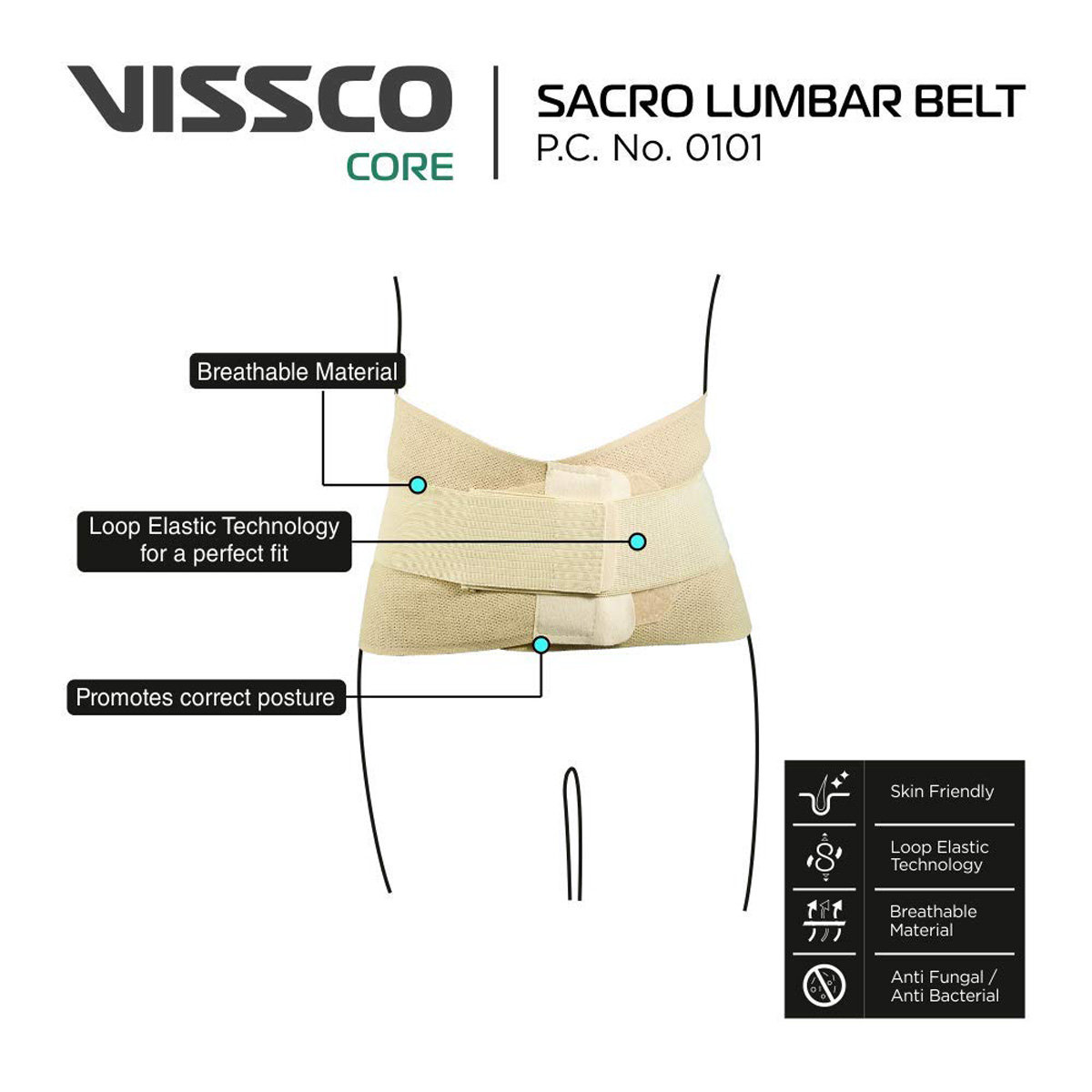 Vissco Sacro Lumber Belt Large, 1 Count, Pack of 1 Vissco Sacro Lumber Belt Large, 1 Count, Pack of 1