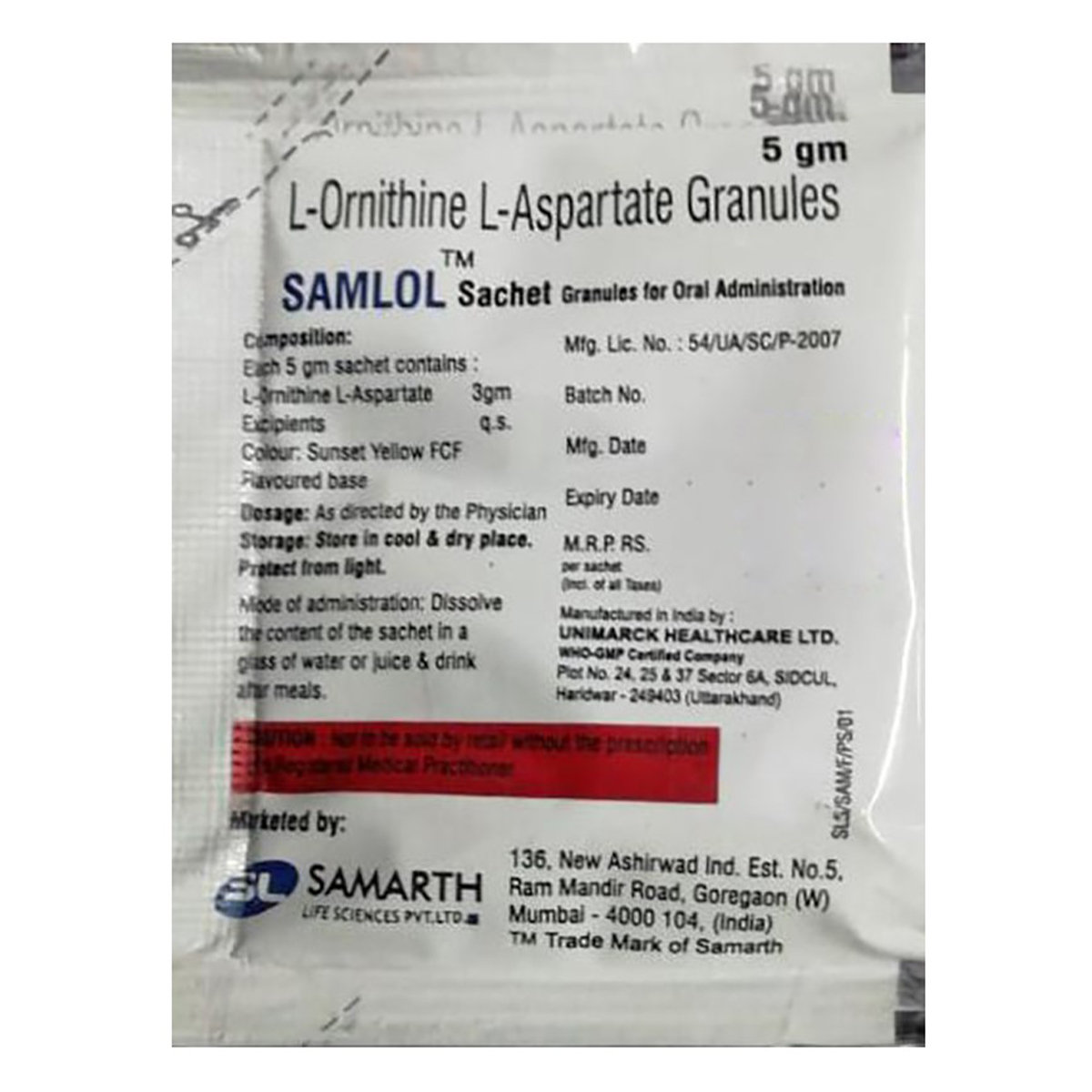 Samlol Sachet 5 gm, Pack of 1 GRANULES Samlol Sachet 5 gm, Pack of 1 GRANULES