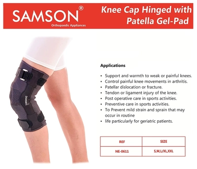 Samson Knee Cap Hinged NE-0619 Large with Patella Gel Pad, 1 Count, Pack of 1