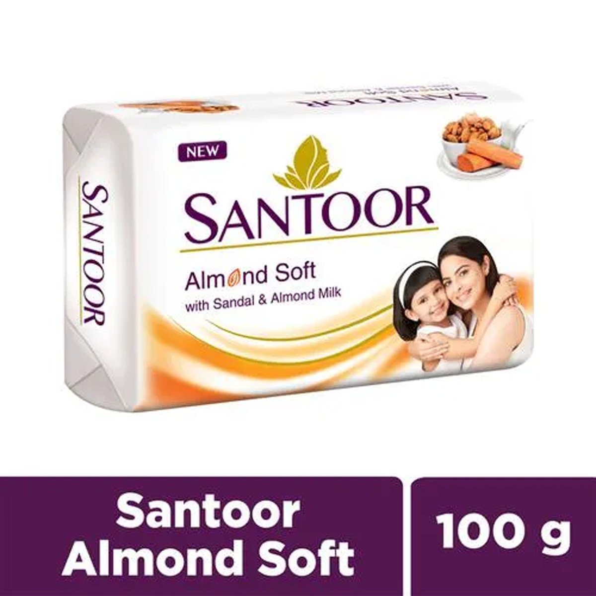 Santoor Almond Soft Soap 100 gm | With Sandal & Almond Milk | For Soft, Smooth And Younger Looking Skin | For All Skin Type, Pack of 1 Santoor Almond Soft Soap 100 gm | With Sandal & Almond Milk | For Soft, Smooth And Younger Looking Skin | For All Skin Type, Pack of 1