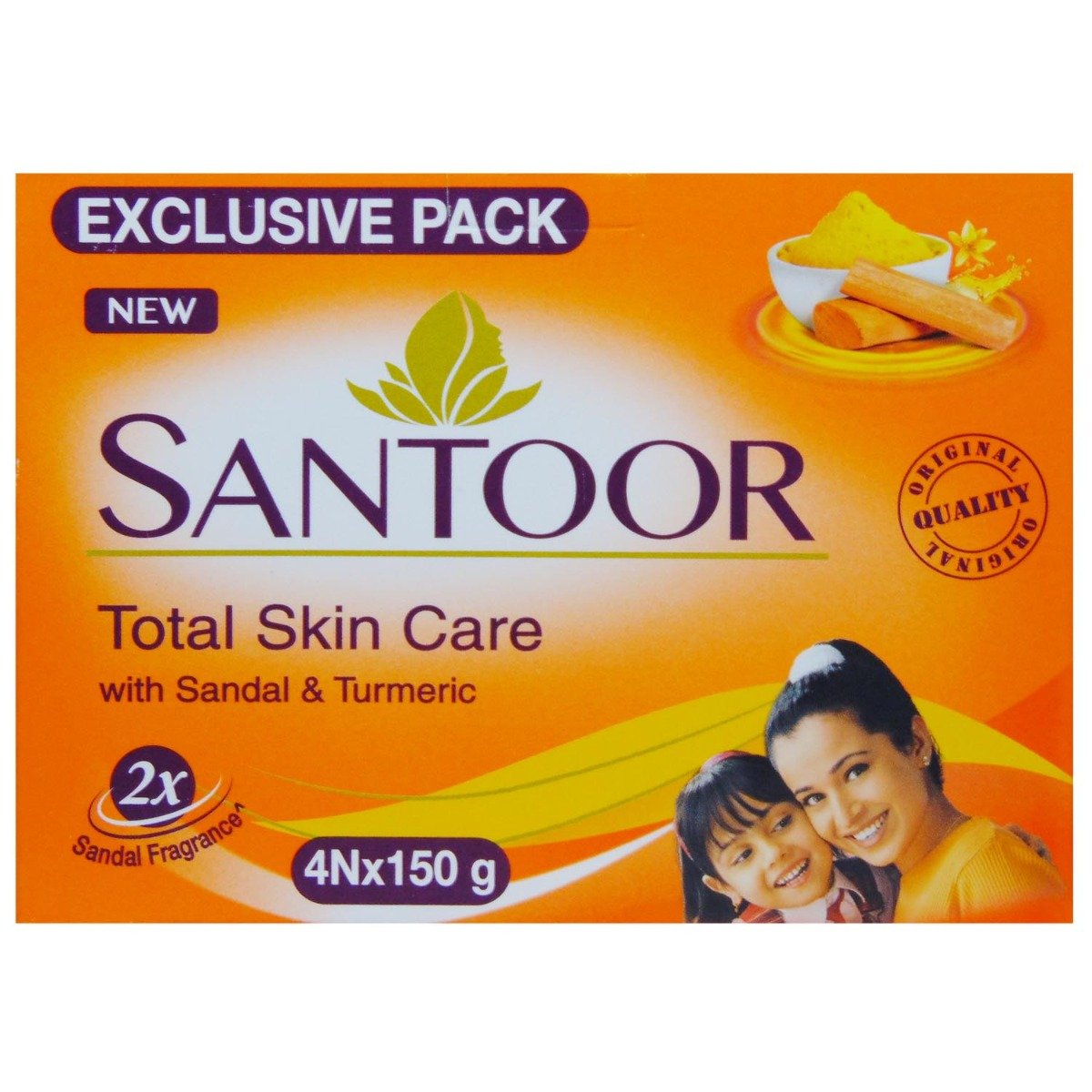 Santoor Sandal Soap, 600 gm (4 x 150 gm), Pack of 1 Santoor Sandal Soap, 600 gm (4 x 150 gm), Pack of 1