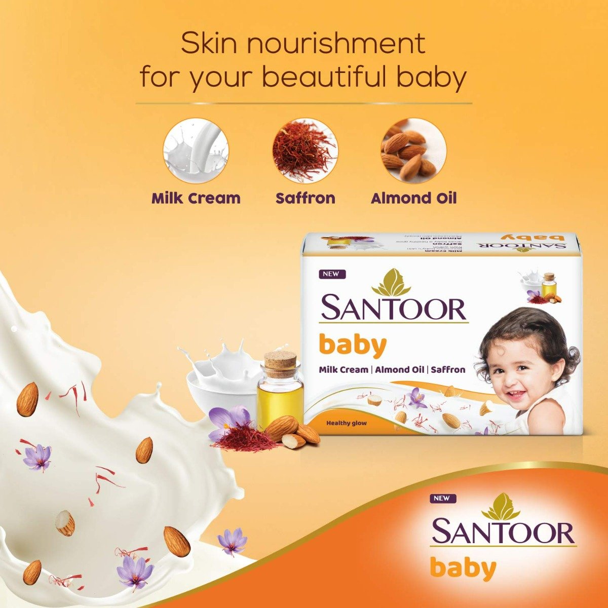 Santoor Baby Healthy Glow Soap, 375 gm (3x125 gm), Pack of 1 Santoor Baby Healthy Glow Soap, 375 gm (3x125 gm), Pack of 1