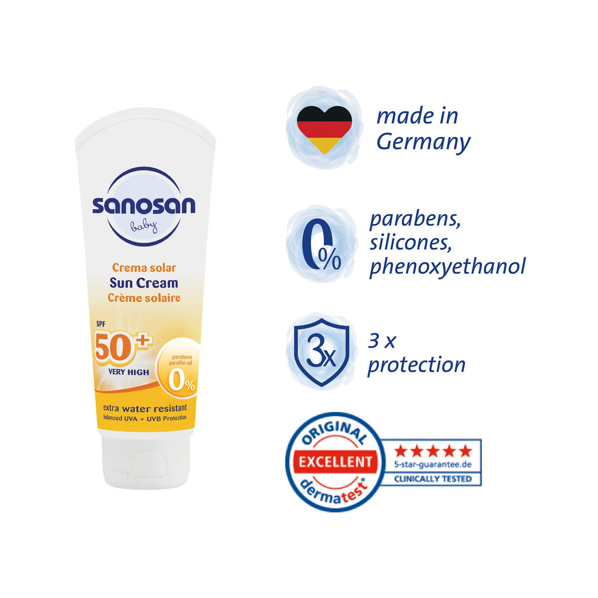 Sanosan SPF 50+ Baby Sun Cream, 75 ml, Pack of 1 Sanosan SPF 50+ Baby Sun Cream, 75 ml, Pack of 1