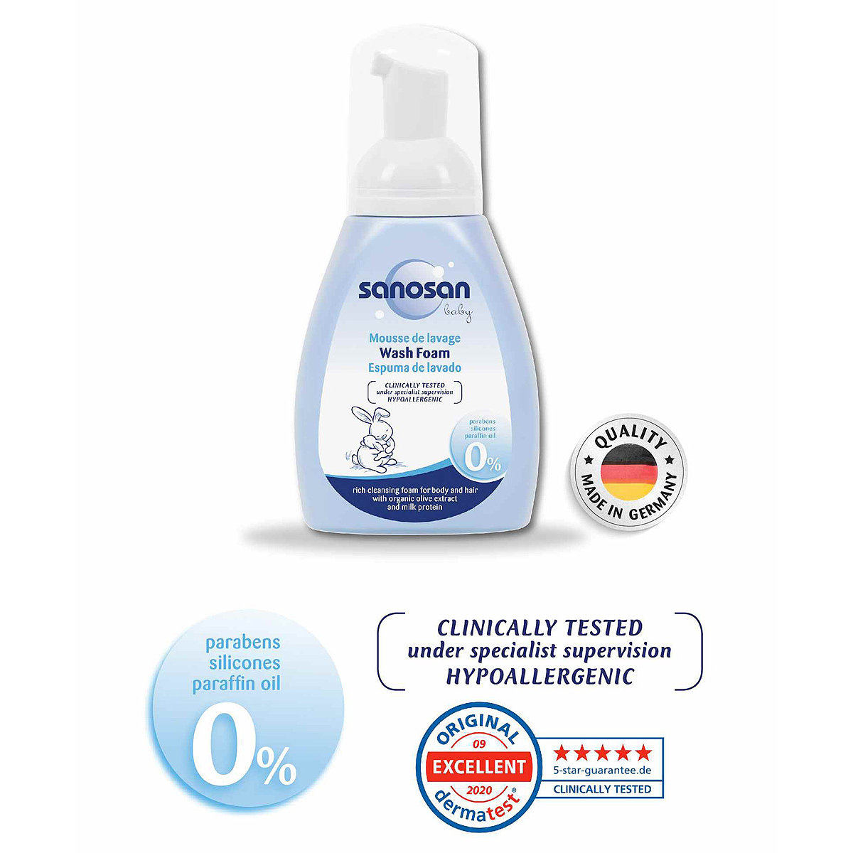 Sanosan Baby Wash Foam, 250 ml, Pack of 1 Sanosan Baby Wash Foam, 250 ml, Pack of 1