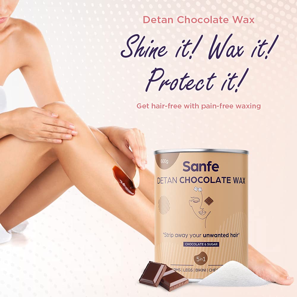 Sanfe 5 in 1 Detan Chocolate Wax, 600 gm, Pack of 1 Sanfe 5 in 1 Detan Chocolate Wax, 600 gm, Pack of 1