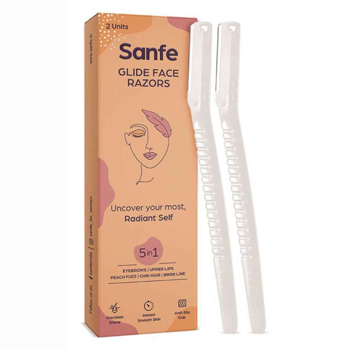 Sanfe Glide Face Razor For Women, 2 Count, Pack of 1 Sanfe Glide Face Razor For Women, 2 Count, Pack of 1
