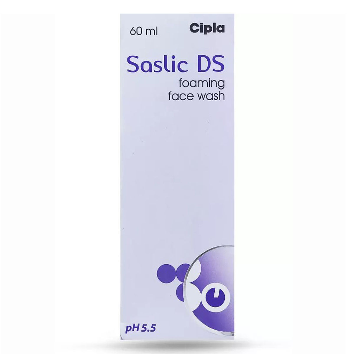 Cipla Saslic DS Foaming Face Wash 60 ml | Salicylic Acid | pH 5.5 | Gentle Cleansing | For Oily & Pimple Prone Skin, Pack of 1 Cipla Saslic DS Foaming Face Wash 60 ml | Salicylic Acid | pH 5.5 | Gentle Cleansing | For Oily & Pimple Prone Skin, Pack of 1