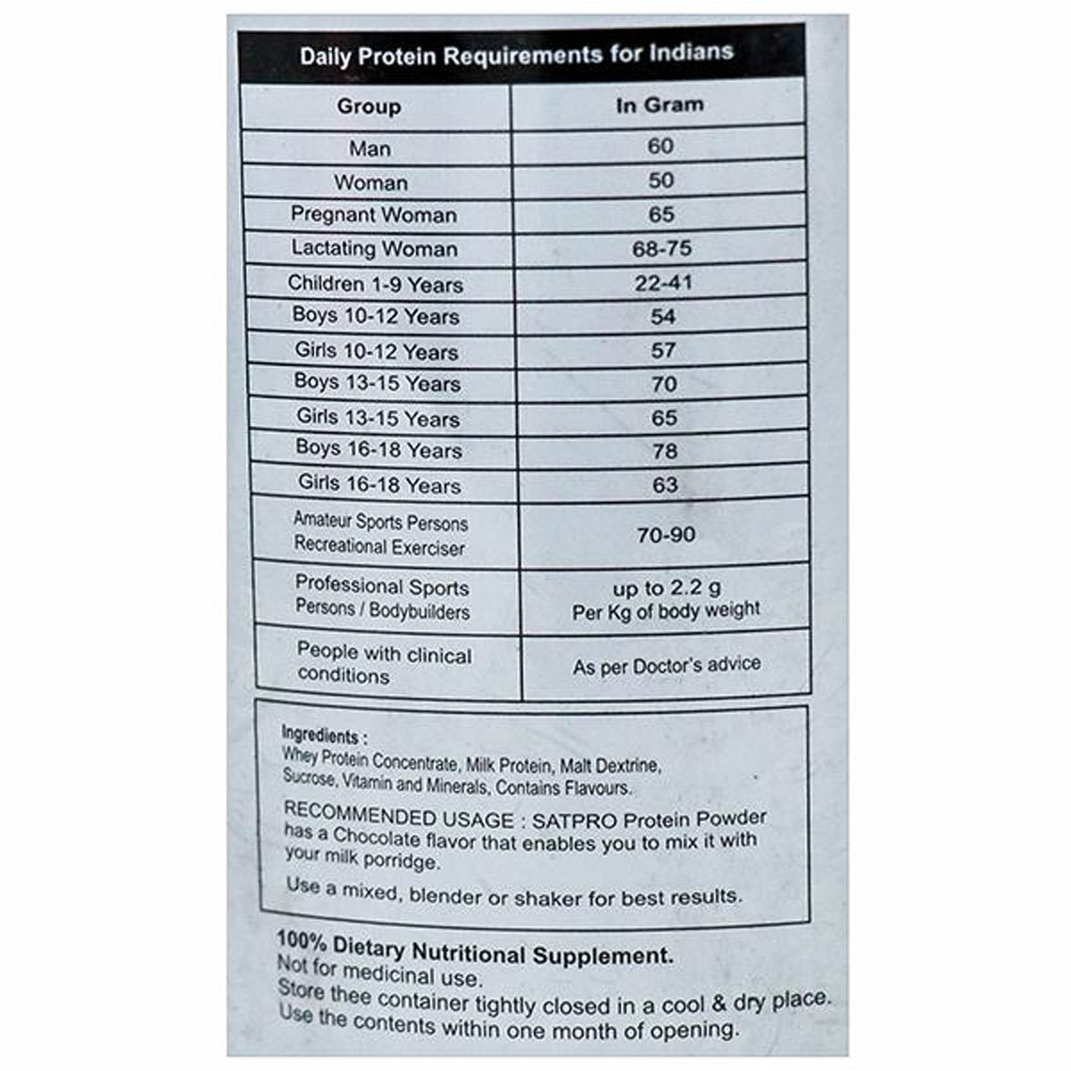Satpro S/F Chaco Flav Powder 500gm, Pack of 1 Satpro S/F Chaco Flav Powder 500gm, Pack of 1