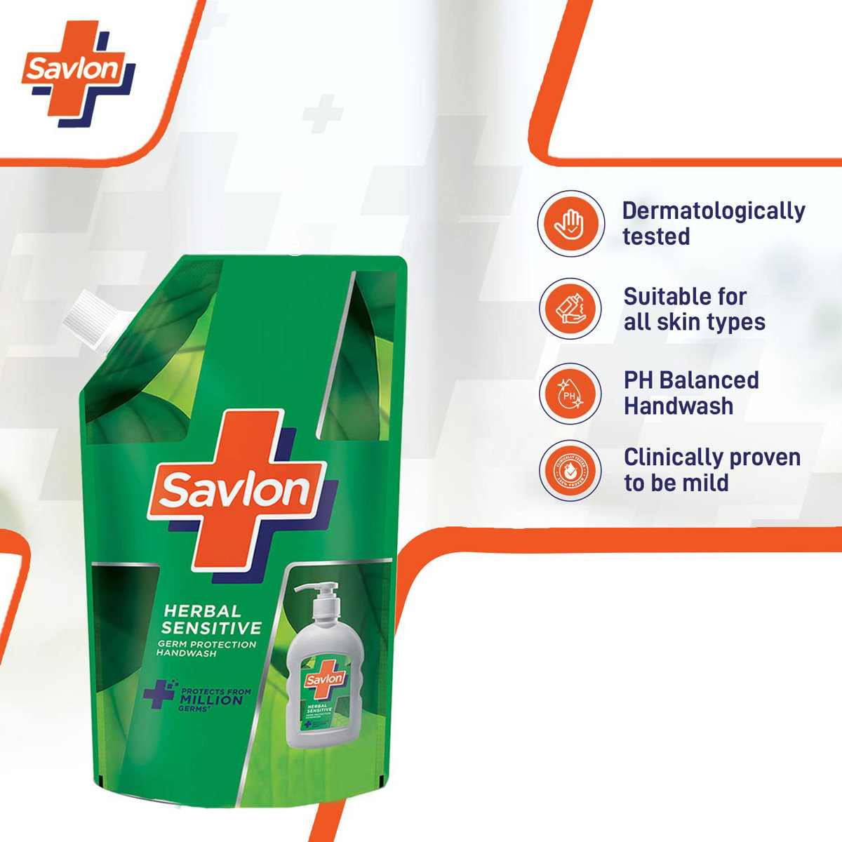 Savlon Herbal Sensitive Germ Protection Handwash 750 ml Refill Pack | With Silver Nano Particles | Provides Germ Protection| For All Skin Type, Pack of 1 Savlon Herbal Sensitive Germ Protection Handwash 750 ml Refill Pack | With Silver Nano Particles | Provides Germ Protection| For All Skin Type, Pack of 1