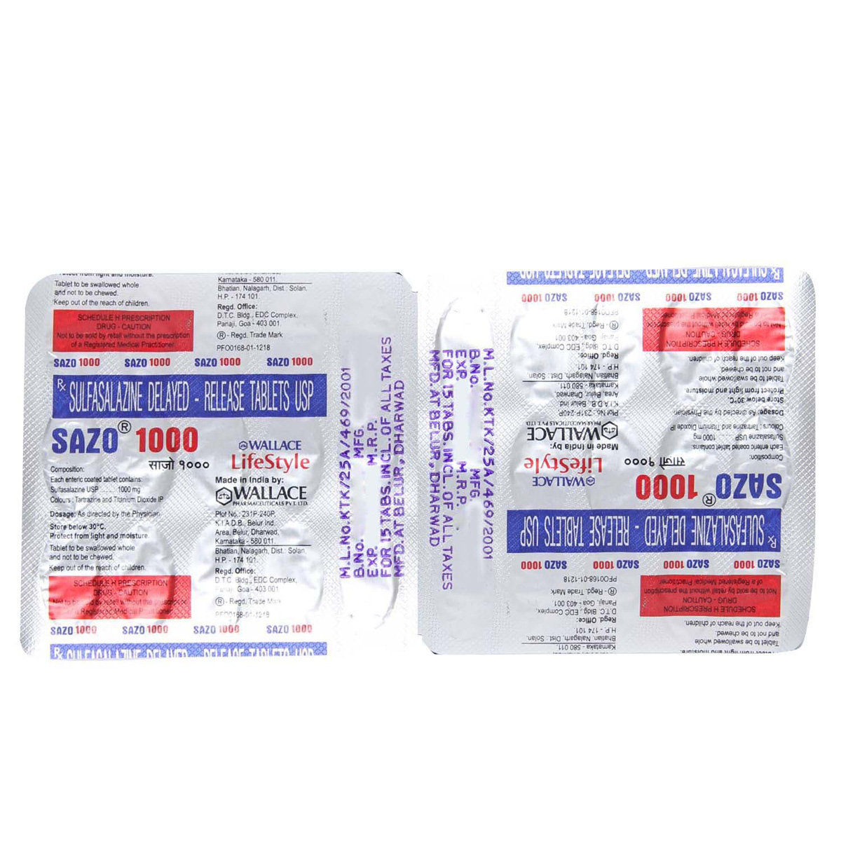 Sazo 1000 Tablet 15's, Pack of 15 TABLETS Sazo 1000 Tablet 15's, Pack of 15 TABLETS
