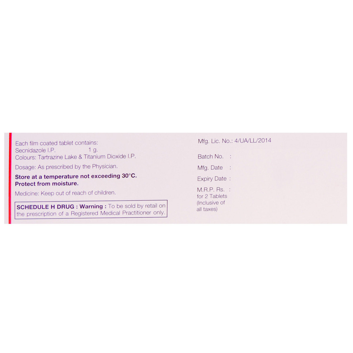 Secnil Forte Tablet 2's, Pack of 2 TABLETS Secnil Forte Tablet 2's, Pack of 2 TABLETS