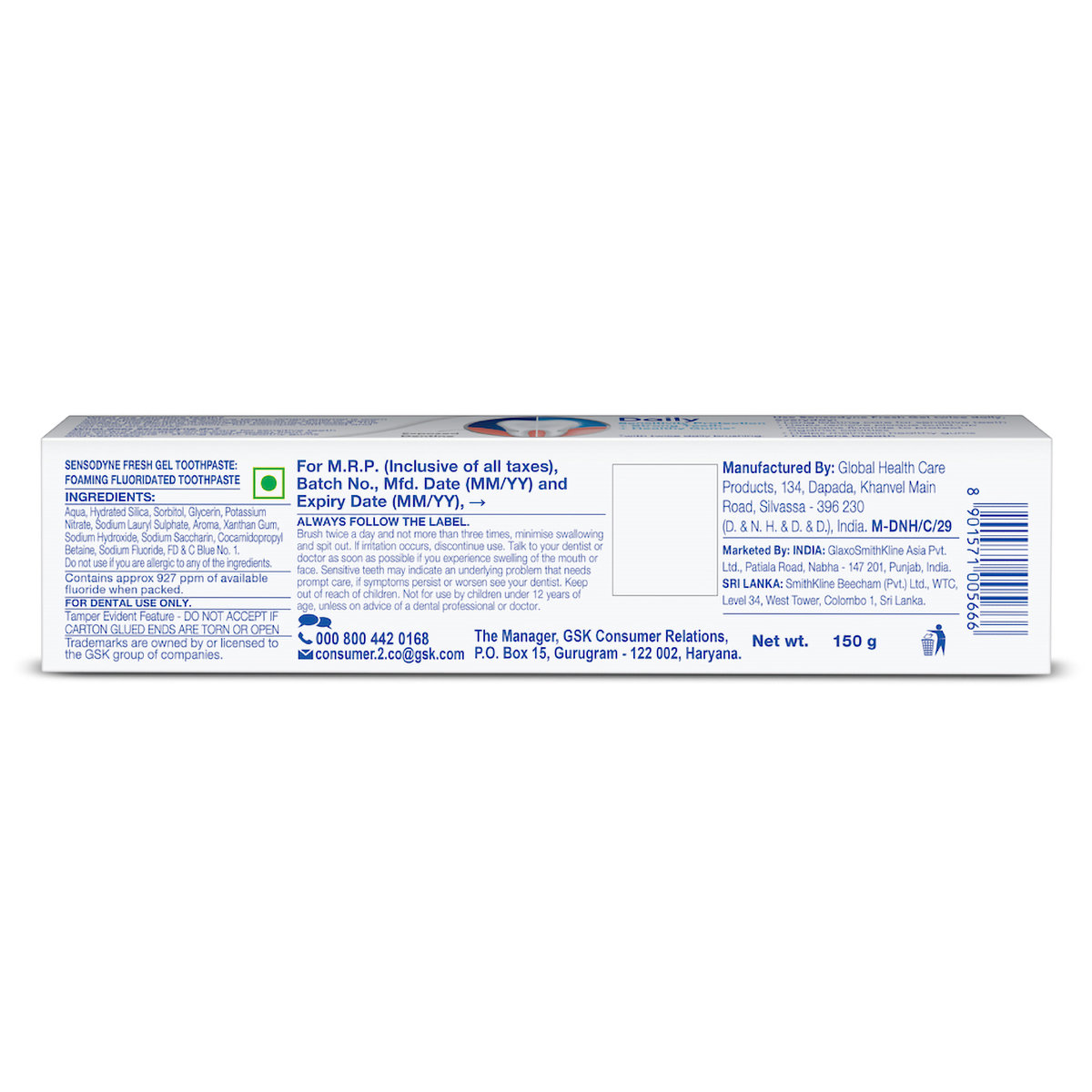 Sensodyne Fresh Gel Toothpaste, 150 gm, Pack of 1 Sensodyne Fresh Gel Toothpaste, 150 gm, Pack of 1