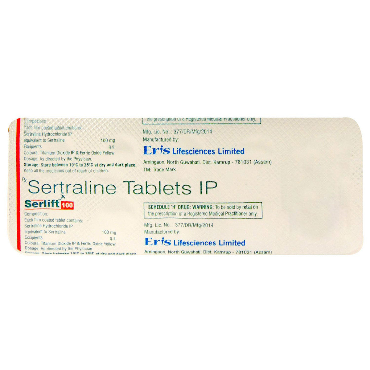 Serlift 100 Tablet 10's, Pack of 10 TABLETS Serlift 100 Tablet 10's, Pack of 10 TABLETS