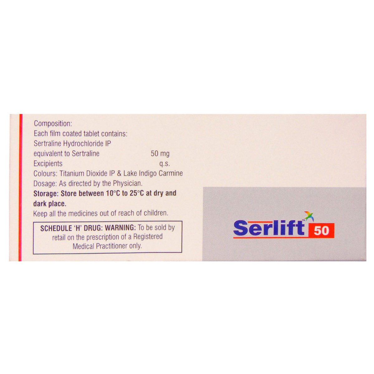 Serlift 50 Tablet 10's, Pack of 10 TABLETS Serlift 50 Tablet 10's, Pack of 10 TABLETS