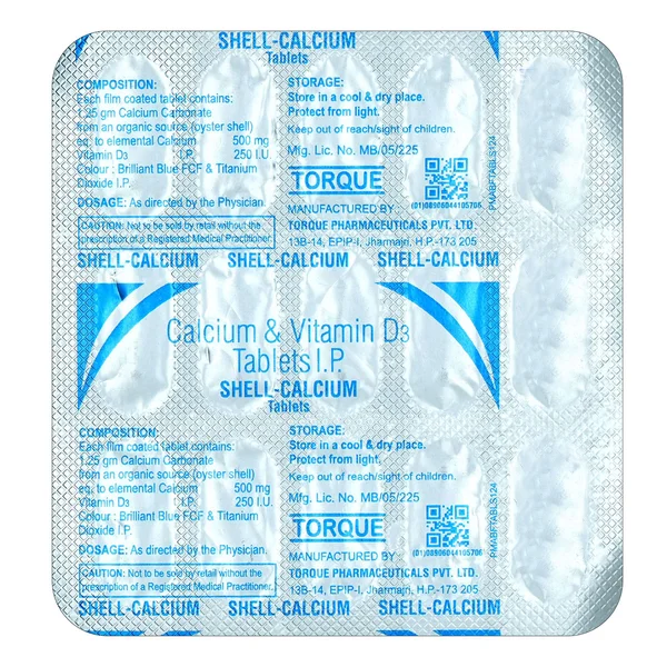 Shell-Calcium Tablet 15's, Pack of 15 TabletS