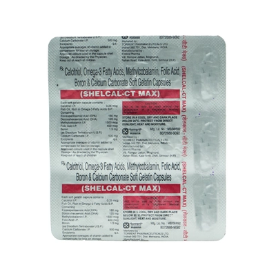 Shelcal-CT Max Soft Gelatin Capsule 15's, Pack of 15 CAPSULES