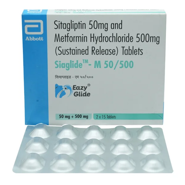 Siaglide M 50 mg/500 mg Tablet 15's, Pack of 15 TabletS
