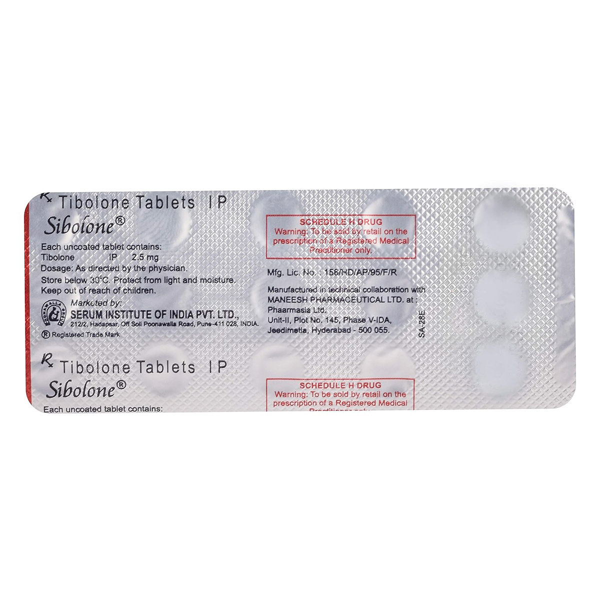SIBOLONE TABLET, Pack of 15 TABLETS SIBOLONE TABLET, Pack of 15 TABLETS