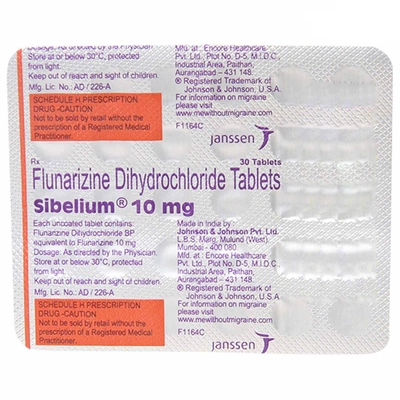 Sibelium 10 mg Tablet 30's, Pack of 30 TABLETS