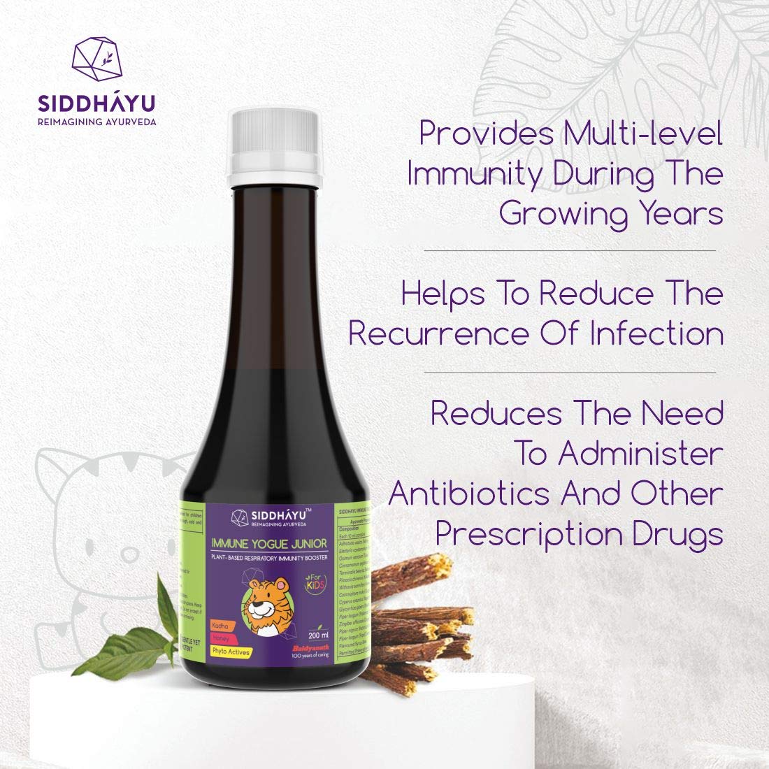 Siddhayu Immune Yogue Junior Syrup for Kids, 200 ml, Pack of 1 Siddhayu Immune Yogue Junior Syrup for Kids, 200 ml, Pack of 1