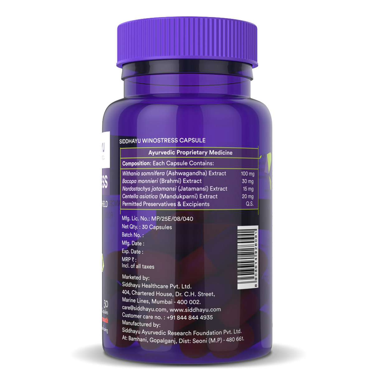 Siddhayu Winostress Advanced Stress Shield Formula, 30 Capsules, Pack of 1 Siddhayu Winostress Advanced Stress Shield Formula, 30 Capsules, Pack of 1