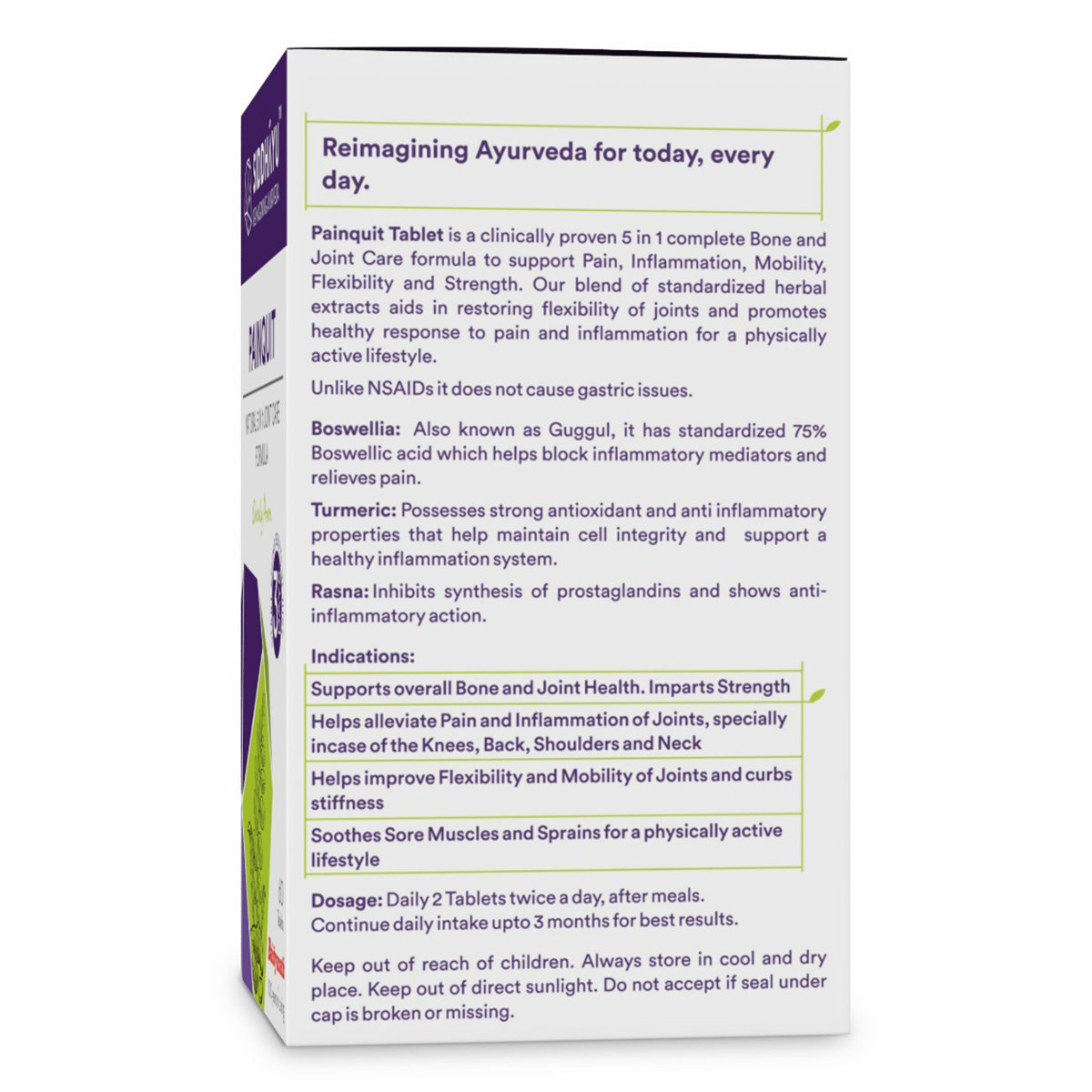 Siddhayu Painquit Natural 5 in 1 Joint Care Formula, 30 Tablets, Pack of 1 Siddhayu Painquit Natural 5 in 1 Joint Care Formula, 30 Tablets, Pack of 1
