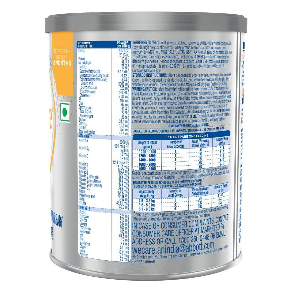 Similac Neosure Powder for Premature Baby (From Birth Up to 12 Months), 400 gm, Pack of 1 Similac Neosure Powder for Premature Baby (From Birth Up to 12 Months), 400 gm, Pack of 1