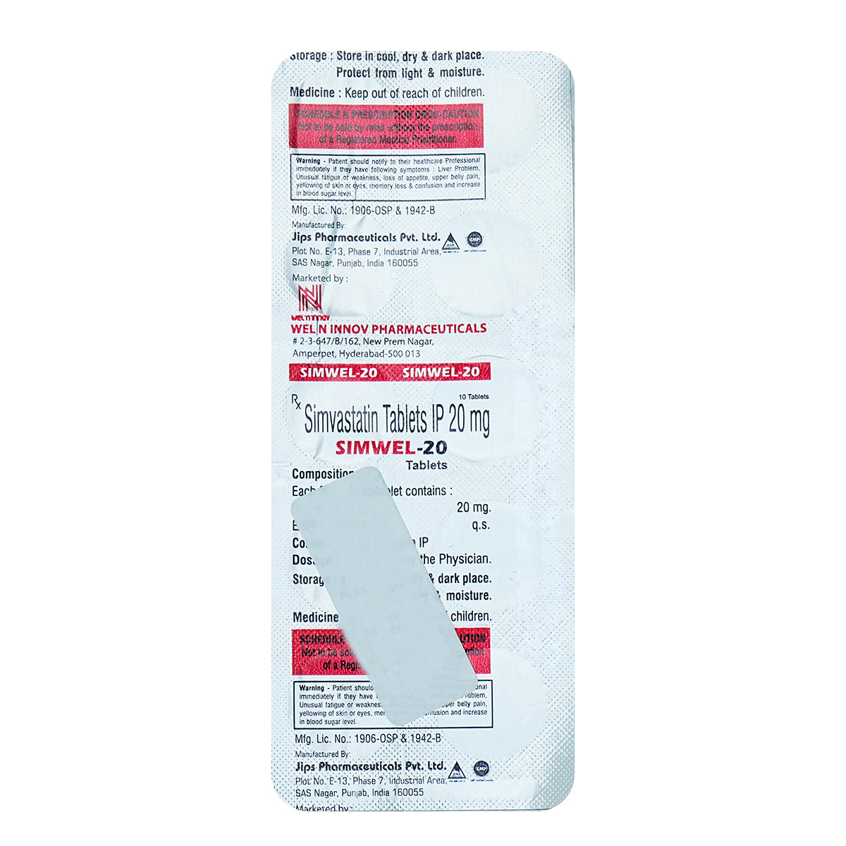 Simwel-20 Tablet 10's, Pack of 10 TABLETS Simwel-20 Tablet 10's, Pack of 10 TABLETS