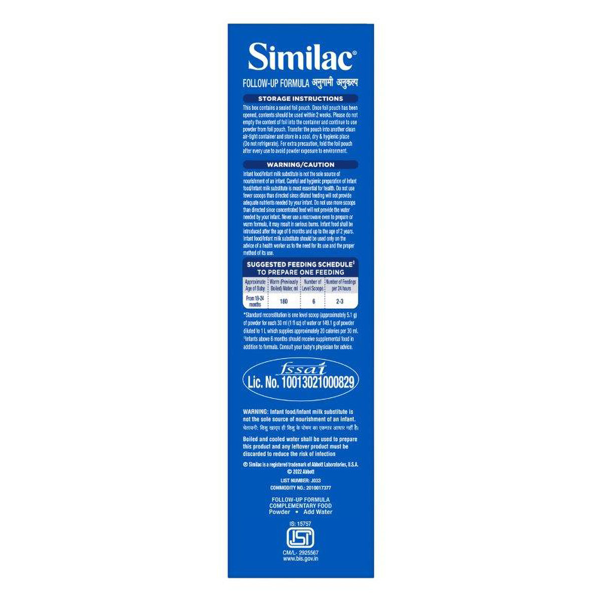 Similac Follow-Up Formula Stage 4 Powder (18 to 24 Months), 400 gm Refill Pack, Pack of 1 Similac Follow-Up Formula Stage 4 Powder (18 to 24 Months), 400 gm Refill Pack, Pack of 1