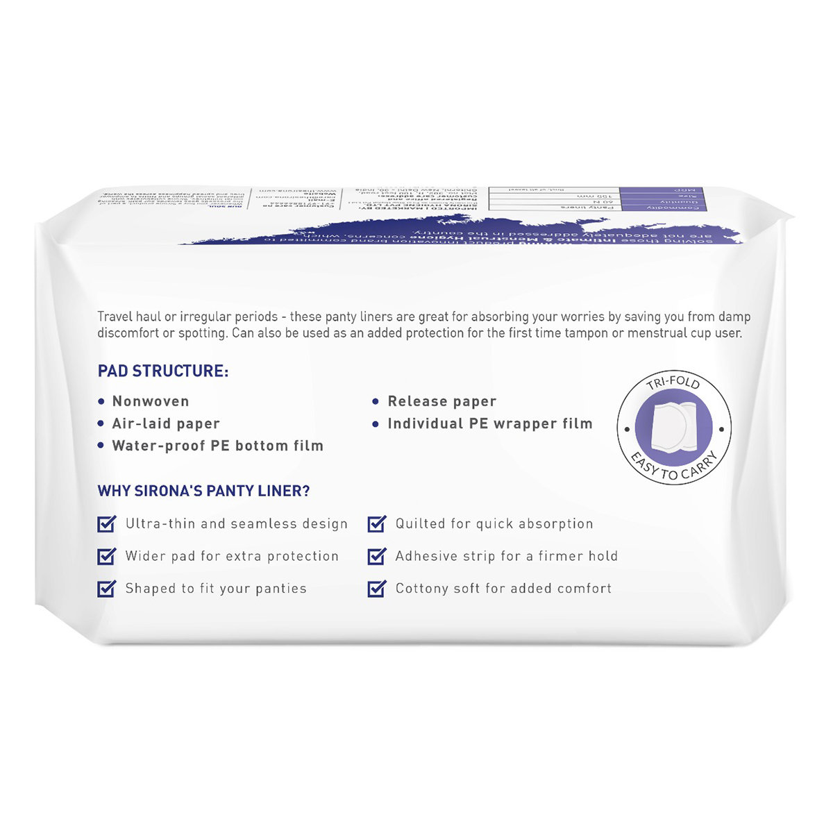 Sirona Dry Comfort Panty Liners Small, 60 Count, Pack of 1 Sirona Dry Comfort Panty Liners Small, 60 Count, Pack of 1