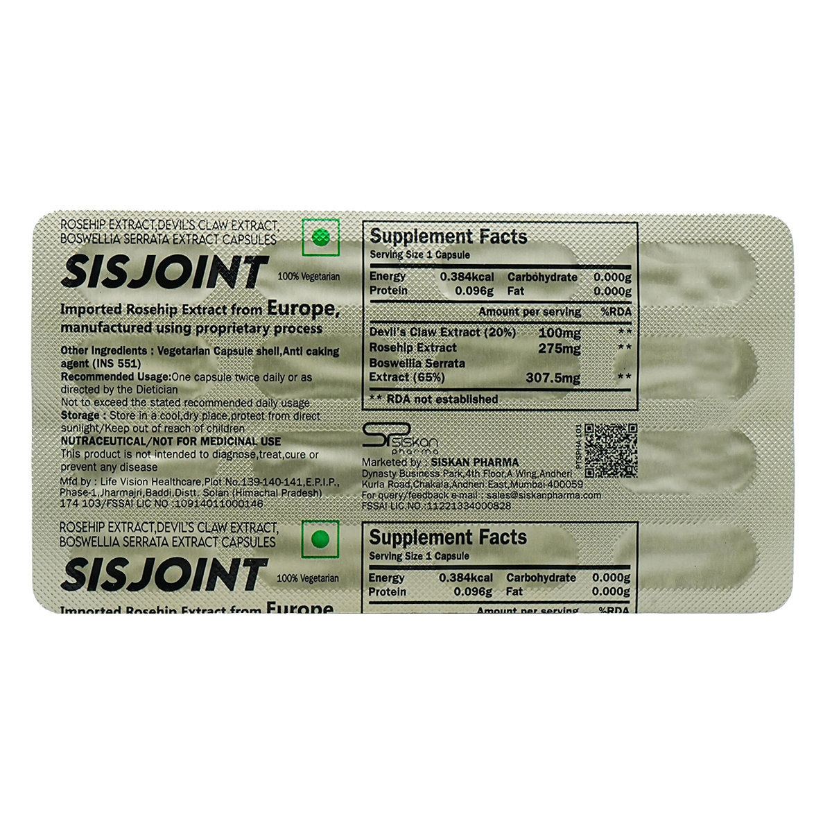 Sisjoint Capsule 15's, Pack of 1 Sisjoint Capsule 15's, Pack of 1