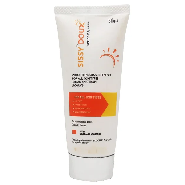 Sissy Doux Spf 50 Pa ++++ Sunscreen Gel 50 gm, Pack of 1